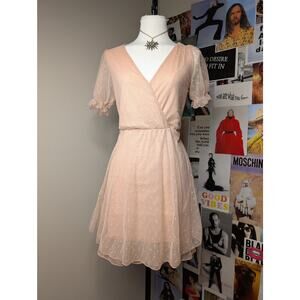 Pink Mesh Polka Dot Dress